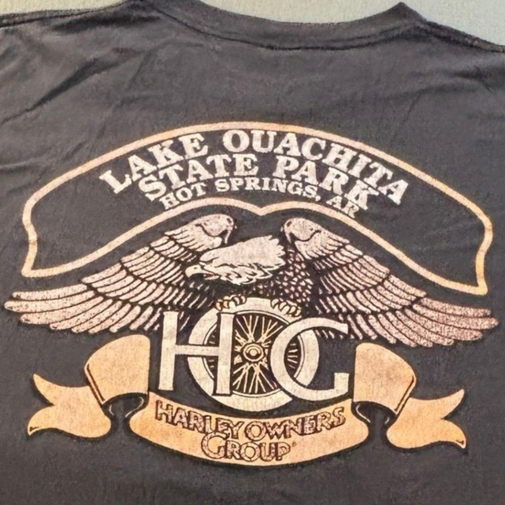 VTG Harley Davidson T Shirt Mens XL '93 Hot Springs AK Single Stitch Biker Rally
